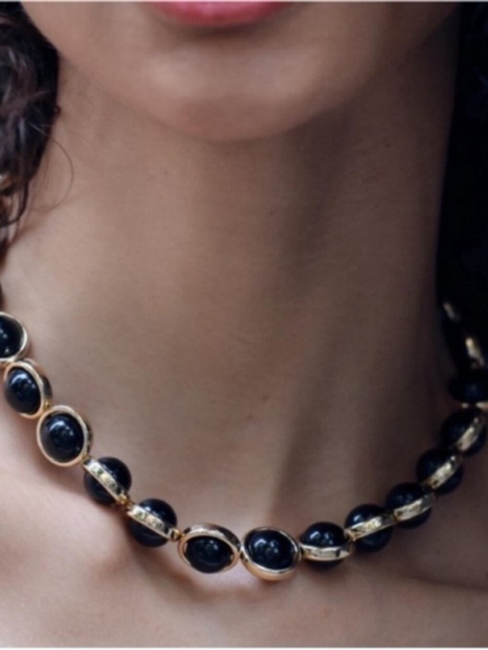 New! Zara Black Bead Necklace (2011) NWOT